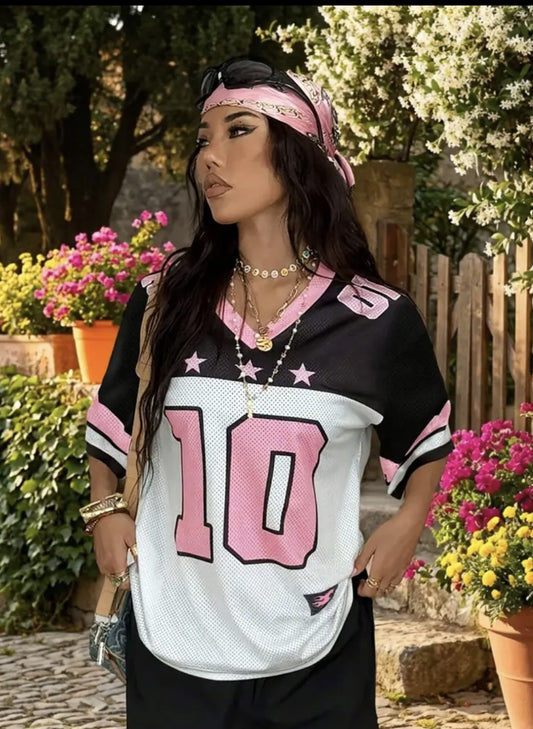 Women V-neck jersey t-shirt no. 10