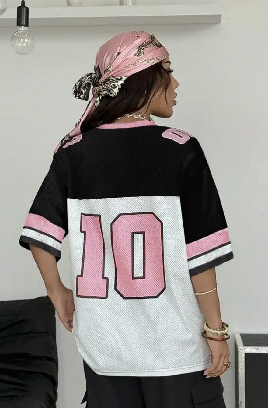 Women V-neck jersey t-shirt no. 10