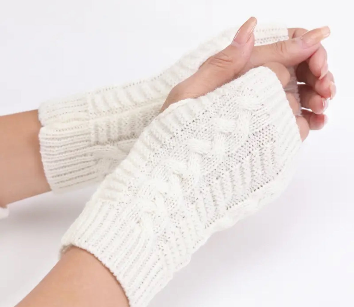 Winter Gloves with Short Fingerless Mitten with Thumb & Index Finger Exposure