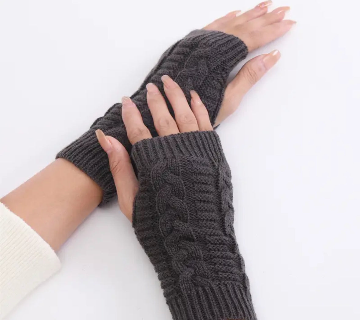 Winter Gloves with Short Fingerless Mitten with Thumb & Index Finger Exposure