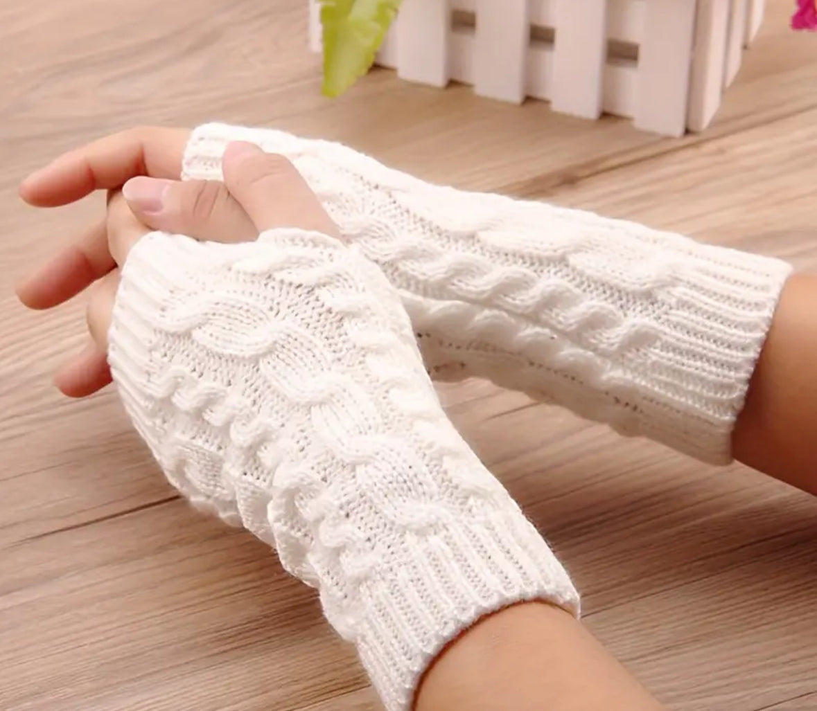 Winter Gloves with Short Fingerless Mitten with Thumb & Index Finger Exposure