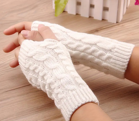 Winter Gloves with Short Fingerless Mitten with Thumb & Index Finger Exposure