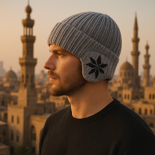 RIPPED KNIT GRAY ICE CAP