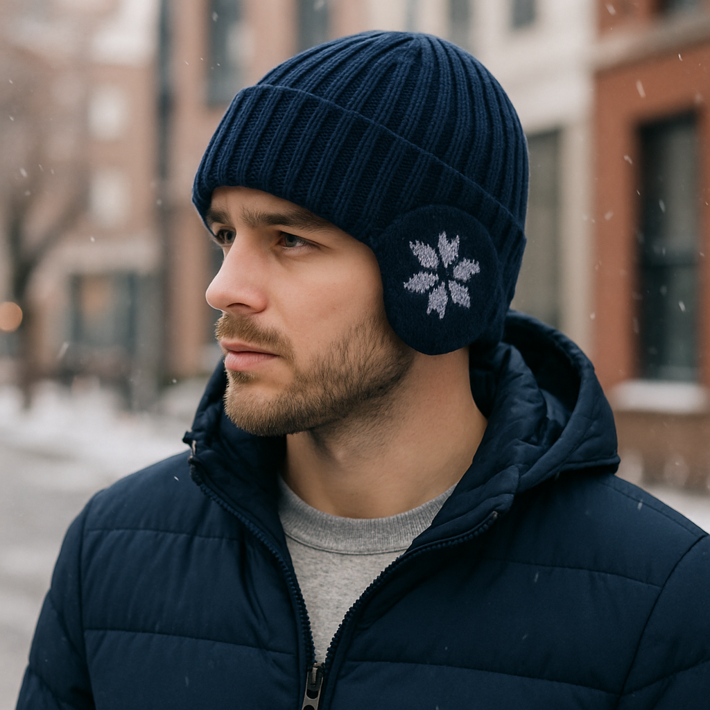 RIPPED KNIT Navy ICE CAP