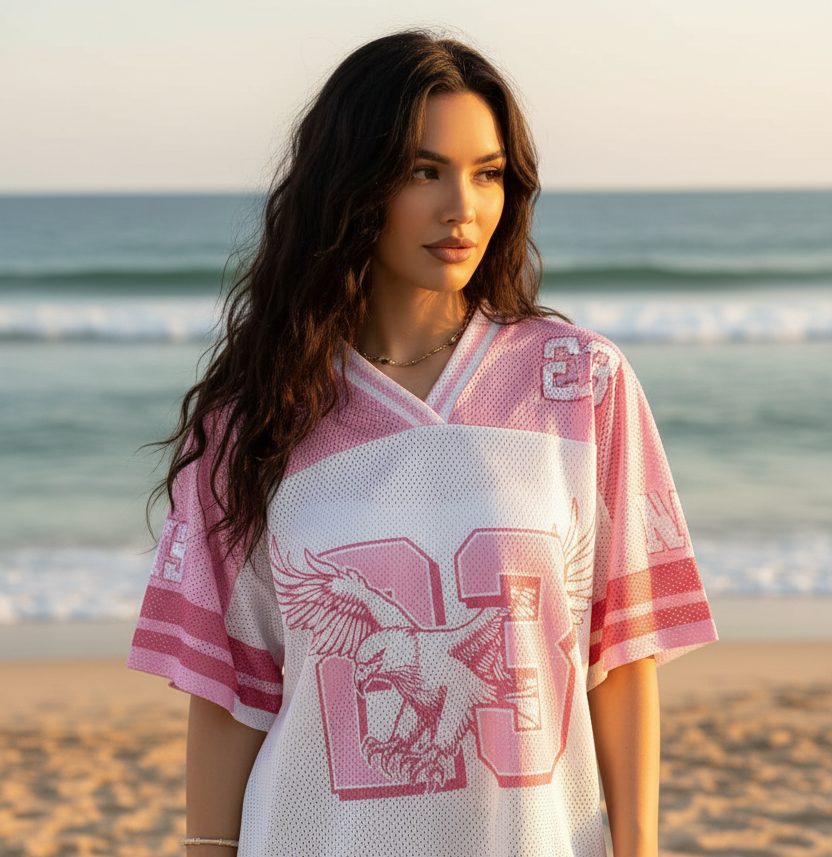 Women V-neck jersey t-shirt ,Eagle 23