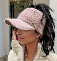 Pink Ponytail Beanie - Winter cap