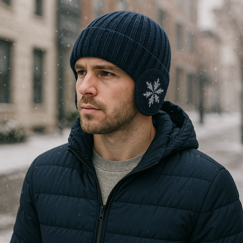 RIPPED KNIT Navy ICE CAP